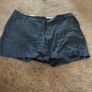 J Crew 5” Chino Cotton Chambray Shorts - Blue